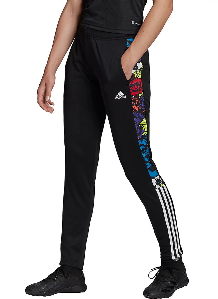 adidas Women's Tiro Flower Soccer Track Pant, Black/Multicolor