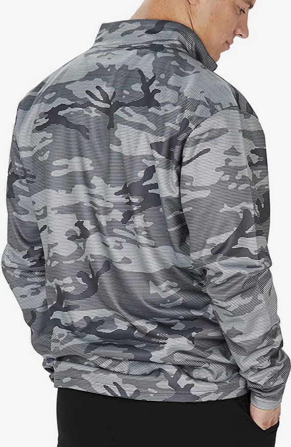 Zubaz Arizona Cardinals NFL Men's 1/4 Zip Grey Tonal Camo Lines Pullover
