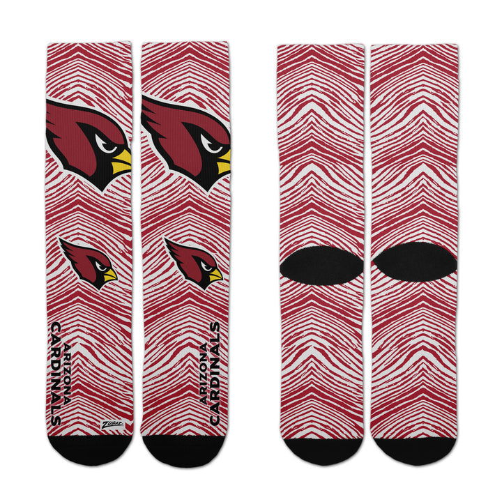 Zubaz By For Bare Feet NFL Adults Unisex Arizona Cardinals Zubified Dress Socks, Large