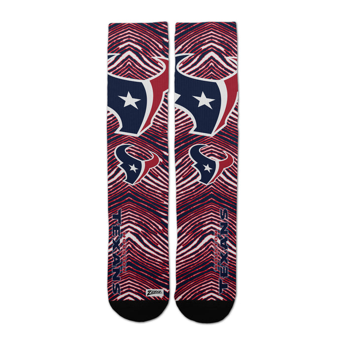 Zubaz By For Bare Feet NFL Adults Unisex Houston Texans Zubified Dress Socks, Large
