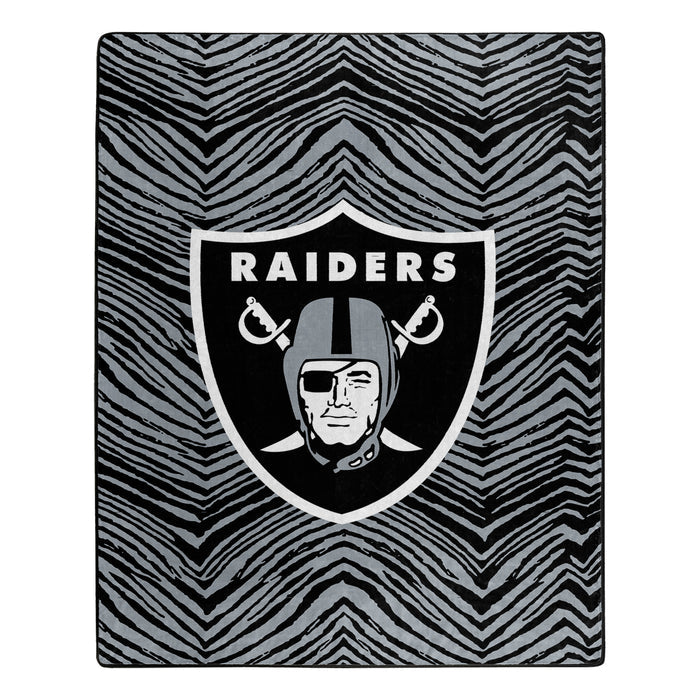 Zubaz By Northwest Las Vegas Raiders NFL Zubified 50 X 60 Raschel Throw Blanket
