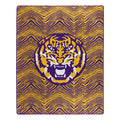 Zubaz by Northwest LSU Tigers NCAA Zubified Raschel Throw Blanket 50 X 60