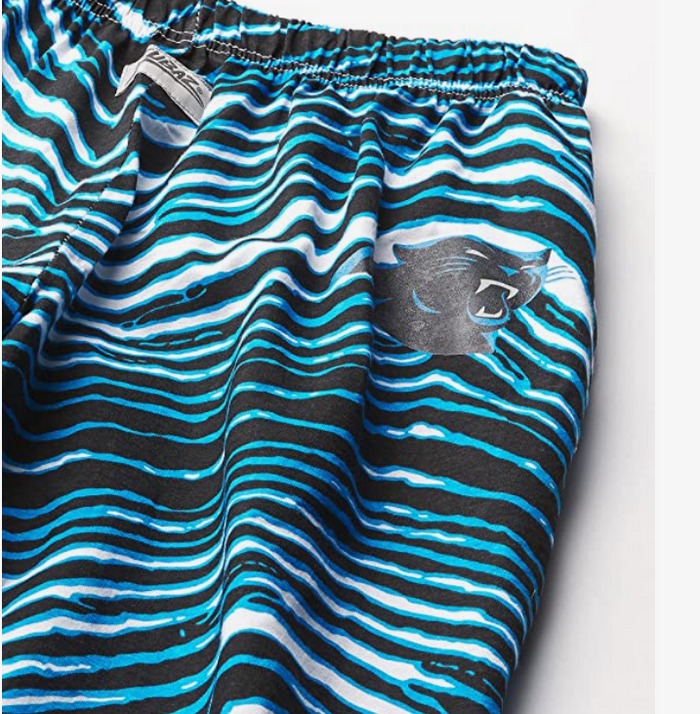 Zubaz Carolina Panthers NFL Men's Zebra Left Hip Logo Lounge Pant