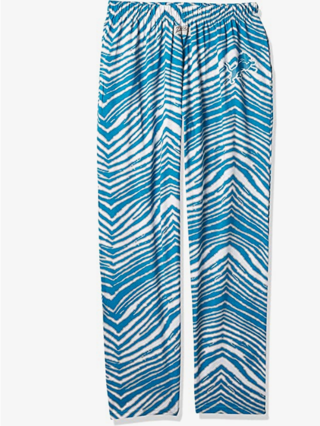 Zubaz Detroit Lions NFL Men's Zebra Left Hip Logo Lounge Pant