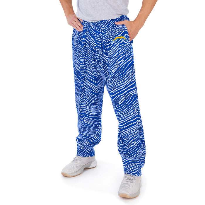 Zubaz Los Angeles Chargers NFL Men's Zebra Print Left Hip Logo Lounge Pant