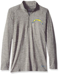Zubaz NFL Football Women's Los Angeles Chargers Tonal Gray Quarter Zip Sweatshirt