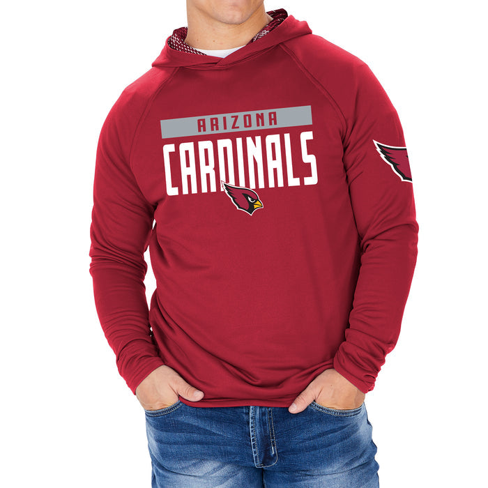 Zubaz NFL Men's Arizona Cardinals Team Color Hoodie W/ Viper Print Details