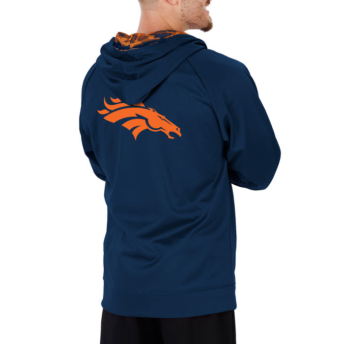 Zubaz NFL Men's Denver Broncos Full Zip Hoodie With Team Color Camo Lines