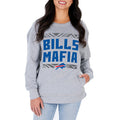 Zubaz NFL Women's Buffalo Bills Heather Gray Crewneck Sweatshirt