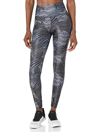 Zubaz Women's Los Angeles Chargers Tonal Black Patchwork Zebra Legging