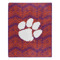 Zubaz X Northwest NCAA Wisconsin Clemson Tigers Zubified Throw Blanket